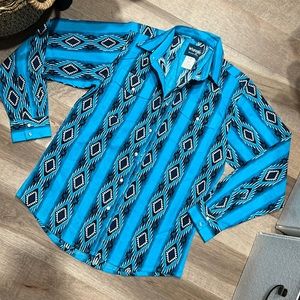 NWOT aztec western wrangler shirt, 14 16 kids fits like medium women’s